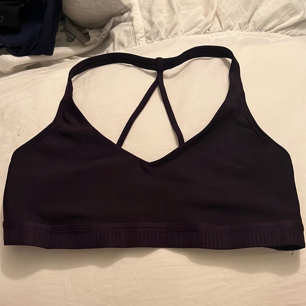 Plum under armour sports bra